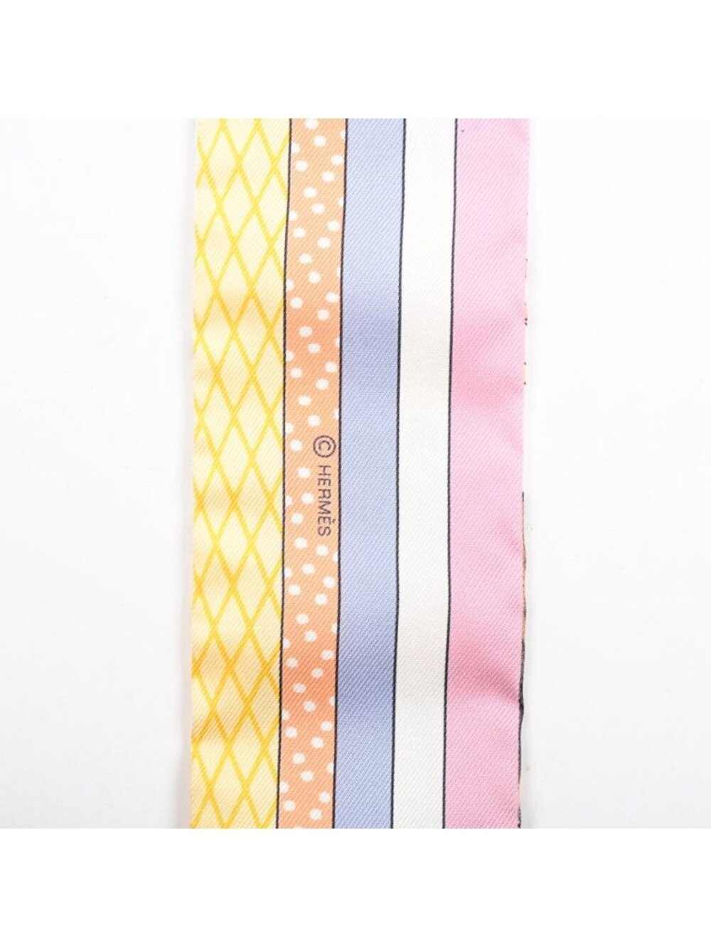 Hermes Scarf Twilly Scarves Cream - Picture 4 of 5